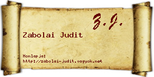 Zabolai Judit névjegykártya